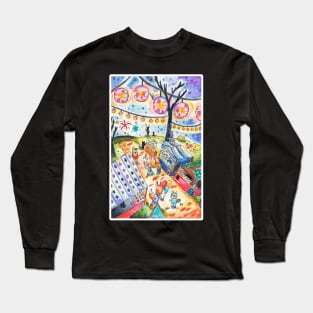 Summer Lantern Festival in Watercolor Long Sleeve T-Shirt